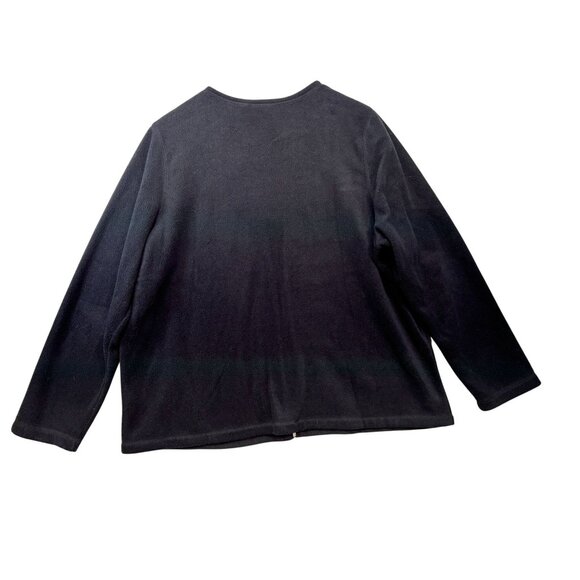 Croft & Barrow Womens Embroidered Cardinal Fleece Jacket 1X Black Red Floral - Picture 8 of 10